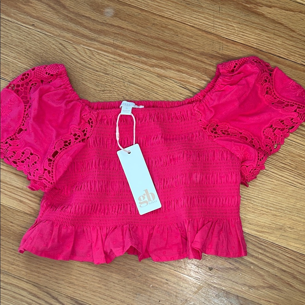 GB Girls Bright Pink Smocked Blouse